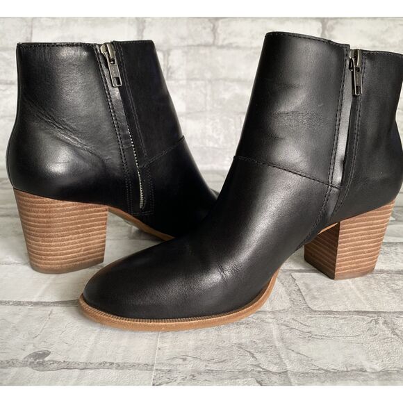 Madewell The Rosie Heeled Side Zipper Ankle Boot in Leather Sz 8.5 - Picture 4 of 10